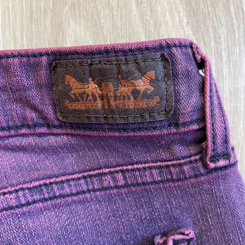 Levi's 535 Legging Women's size 13M Purple Stretch Denim Jeans Irregular - Picture 7 of 16