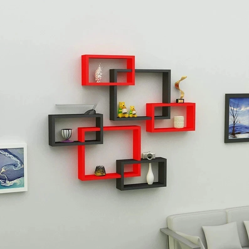 Intersecting Estantes de Pared / Libro / Flotantes Colgante Madera Decoración - Imagen 2 de 4