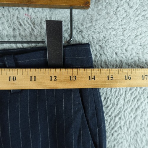 Ines De La Fressange Womens Pants 6 Blue Wool Dress Zip Corporate Navy Uniqlo - Picture 5 of 11