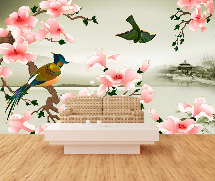 3D Flowers And Birds 1865NA Wallpaper Wall Mural Removable Self-adhesive Fay
