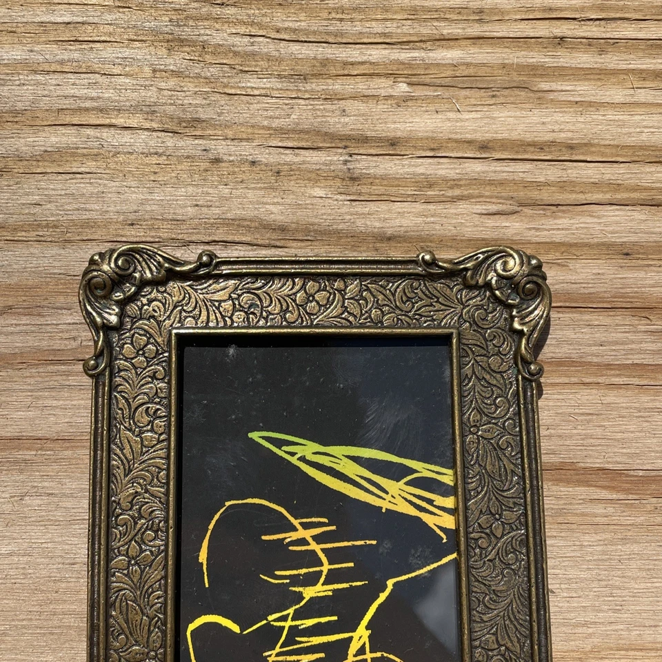 1928 Antique French Mini Picture Frame Brass Metal Circa 1715 Ornate LF21 - Image 4 of 4