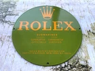 VINTAGE ROLEX SUBMARINER 12" GASOLINE GAS PUMP STATION MOTOR OIL PORCELAIN SIGN