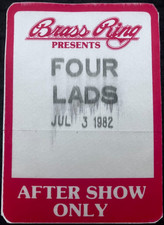The Four Lads 1982 Backstage Pass @ Royal Oak MI Music Theatre