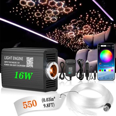 550x Fiber Optic 3m Twinkle Ceiling Lights Car Roof RGB Headliner Star Light Kit