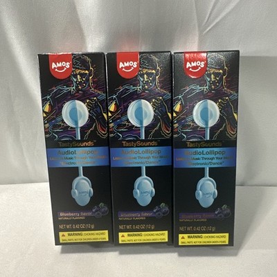 3 - Amos Tasty  Sounds  Audio Lollipops Blueberry Listen To Music Through Mouth