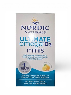 2 Pack - NORDIC NATURALS ULTIMATE OMEGA-D3 MINIS SOFTGELS 60ct EXP 9/26+