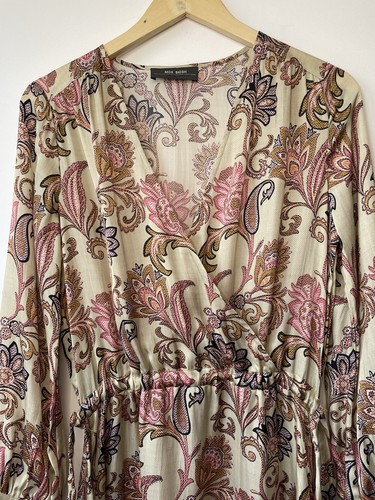 Mos Mosh Chita Weave Dress Size 10 Satin Paisley Floral Vintage Rose - Picture 4 of 17