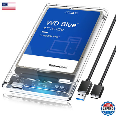 Orico 2.5 External Hard Drive Enclosure Usb 3.0 To Sata Iii Tool-Free Clear