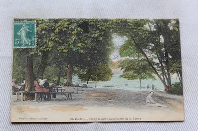 Cpa 1911, Rueil, étang de saint Cucufa pris de la ferme, hauts de Seine 92 - Photo 1/2