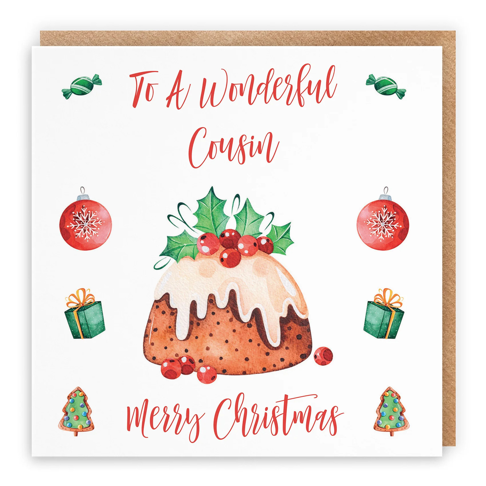 Cousin Card Christmas Pudding