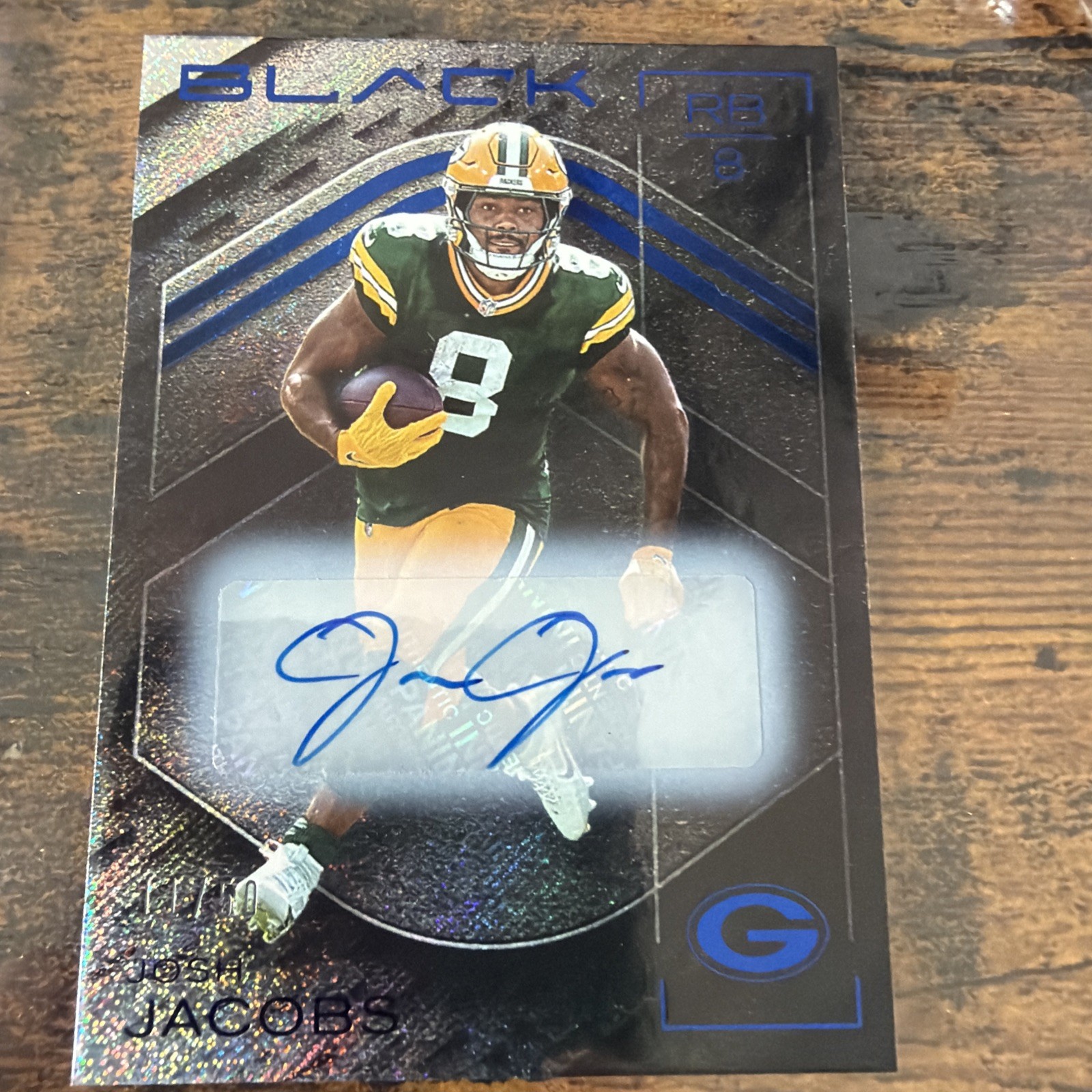2025 Panini Black - Josh Jacobs #56 Sapphire Autographs /50 (AU)