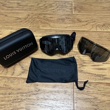 Louis Vuitton Snowboard Ski Mask Goggles black Mirrored w/ Case