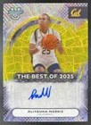 2025-26 Bowman Best U Aliyahna Morris Best of Auto Yellow Lazer /75 CAL