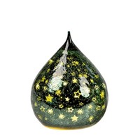 LED Deko Tropfen Sterne GrüN H. 15Cm Mit Craquele-Optik Aus Glas Formano