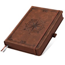 AHGXG Thick Journal Lined Notebook for Men - 320 Numbered Pages A5 A5, Brown