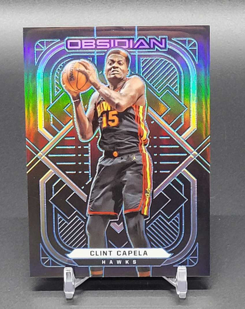 2020-21 Panini Obsidian CLINT CAPELA Electric Etch Blue /16 Hawks No. 23