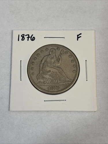 1876 Seated Liberty Silver Half Dollar 50C - Philadelphia Mint F