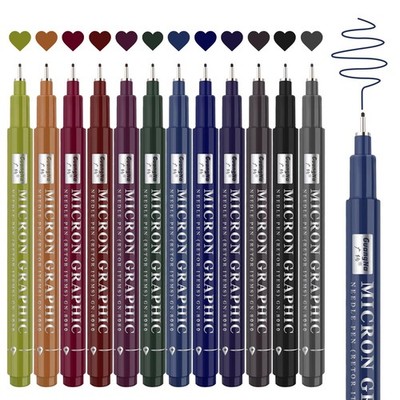 Filzstift feine Spitze, 12 Farben Retro Feinfilz, 0,5 mm dünner Mikrostift...
