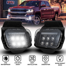 For 2003-2007 Chevy Silverado Avalanche Led Fog Lights Bumper Lamps With Drl
