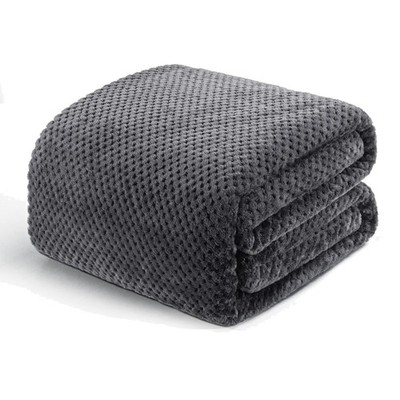 Kuscheldecke Fleecedecke Wohndecke 150x200cm Waffelmuster Grau weich