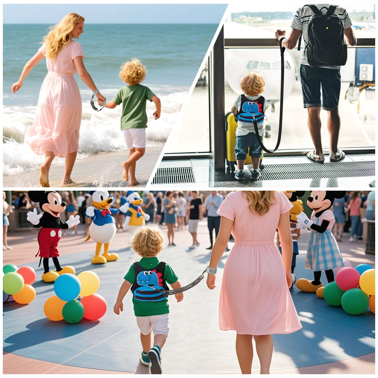 Toddler Leash for Kids-Baby Child Harness with Anti Lost Wrist Link for