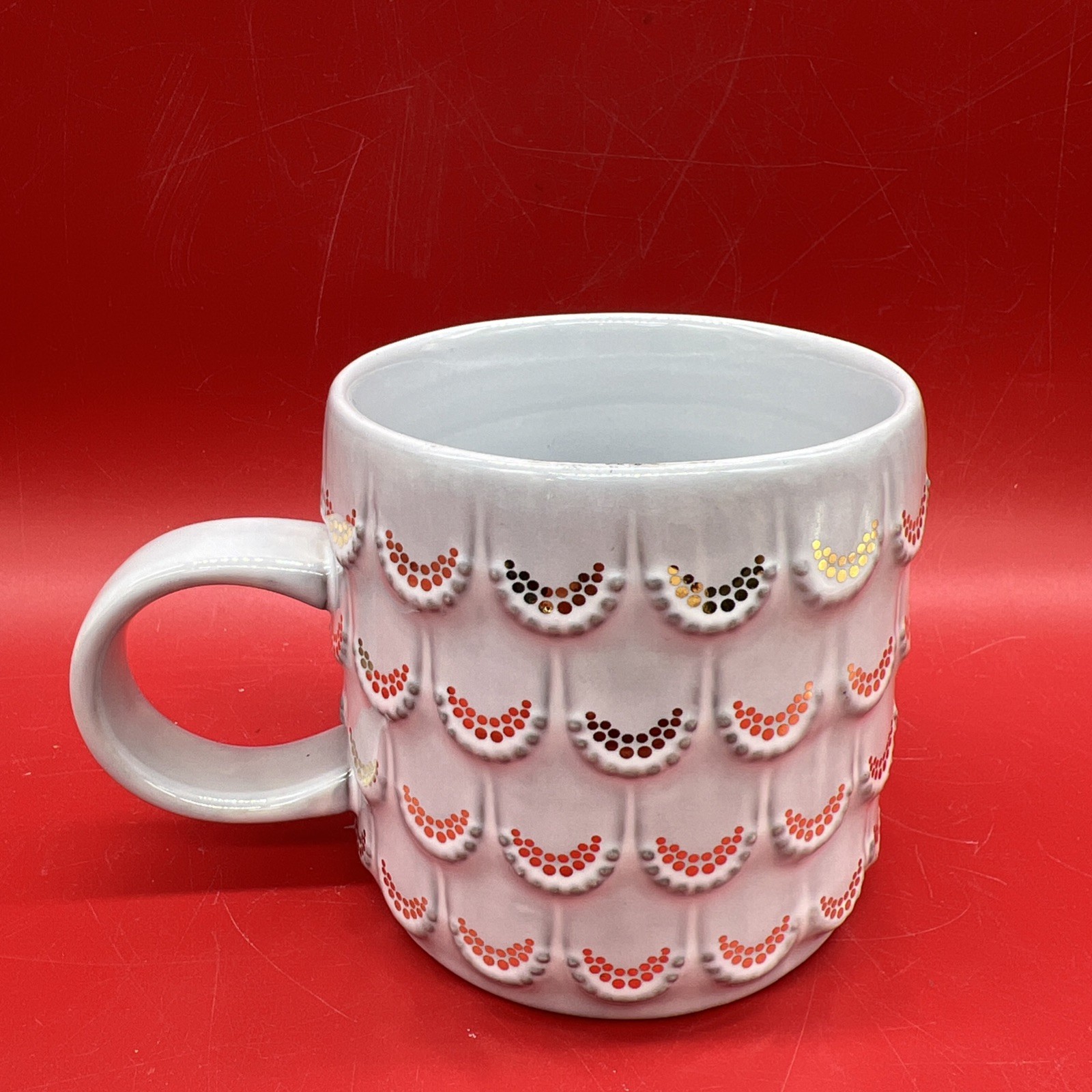 Starbucks 2016 Coffee Mug Anniversary Mermaid Scales Siren Grey Gold 10 oz