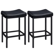 Bar Stools, Set of 2 Bar Chairs, Counter Height Stools, Saddle Barstools with...