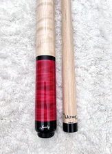 Jacoby Pool Cue w/ 11.75 or 12.75 Pro Shaft (Tiger Maple Wood) CASE & CAPS (Red)