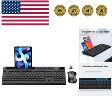 Wireless Keyboard and Mouse Combo, 2.4G Ergonomic Wireless Computer Keyboard ...