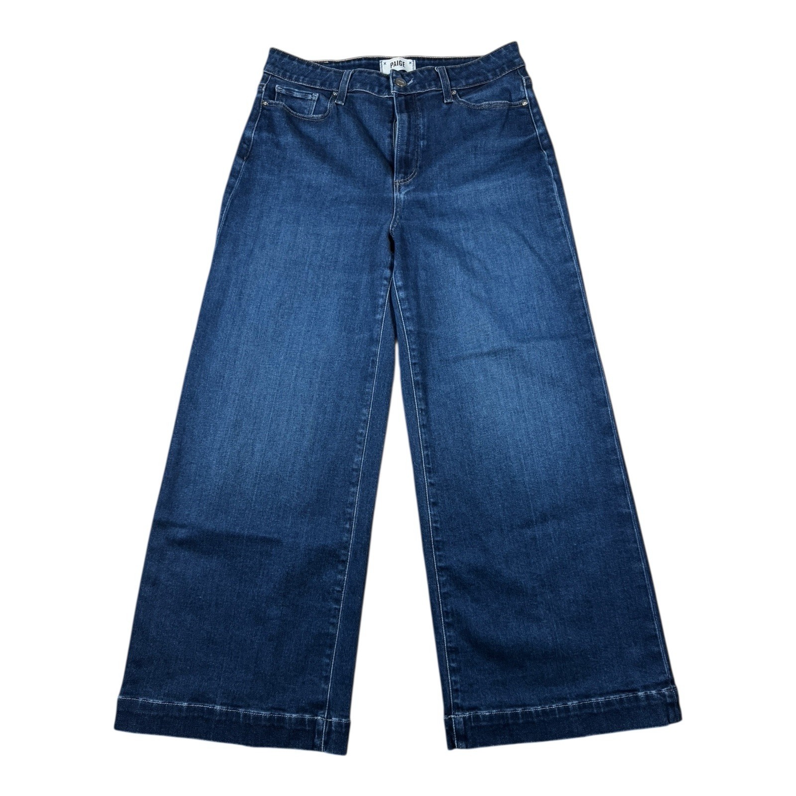 PAIGE Anessa The Disco High Rise Wide Leg Ankle Jeans Size 30 Blue Women