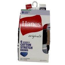 Hanes Originals Womens Size 9 2XL Cotton Stretch Bikini Underwear Breathable NWT