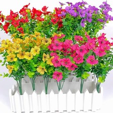 12 Bundles Artificial Silk Orchid Flowers Set - Outdoor/Indoor Decor