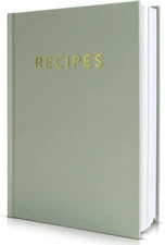 ZICOTO Aesthetic Blank Recipe Book with Waterproof Cover - The sage green 