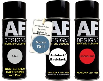 Spraydose Set für Morris T011 Oceana Metallic Autolack Klarlack Grundierung Spra