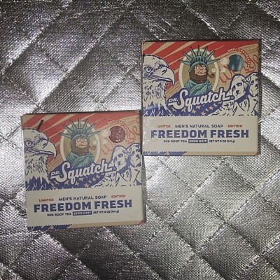 Dr.Squatch Freedom Fresh Soap Bar - 5 oz (Limited Edition) Lot Of 2