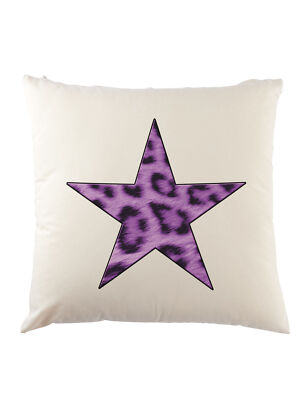 Purple Leopard Fur Star Logo II Dekokissen Leo Tattoo Fell Stern Cat