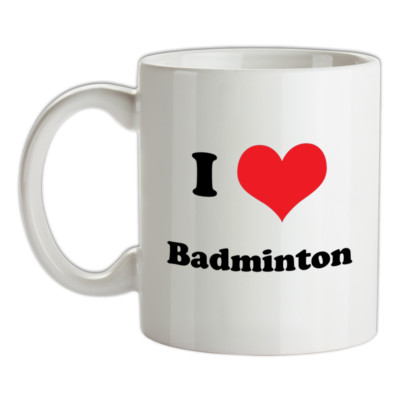 I Love Badminton Becher SPORTS - Shuttle Hahn