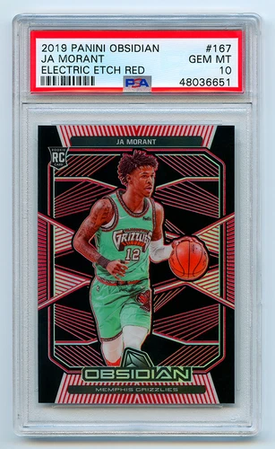 2019-20 PANINI OBSIDIAN ELECTRIC ETCH RED PRIZM JA MORANT RC /5 PSA 10 POP 2