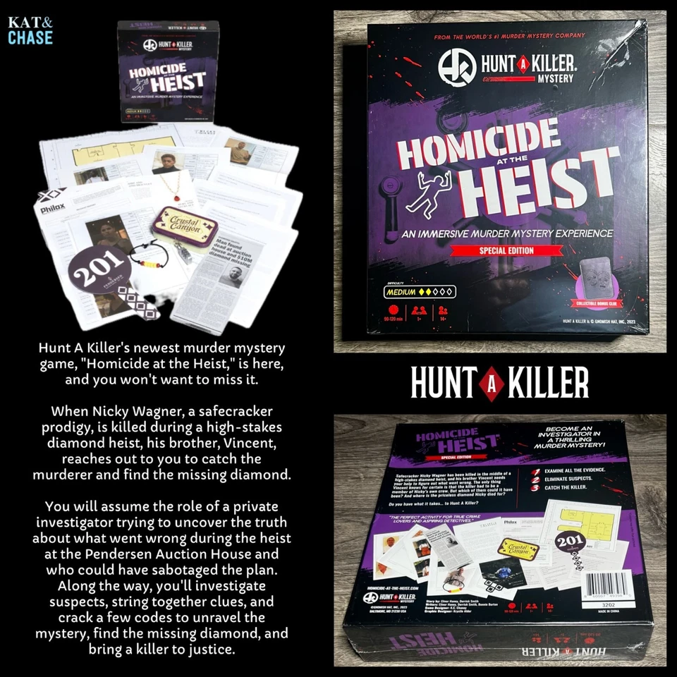 Hunt A Killer Homicide At The Heist - Murder Mystery Board Game NIB 1+ Players - Image 2 of 4