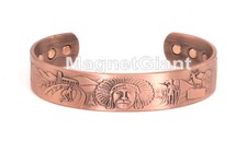 native indian - Solid Copper High Power Magnetic Bangle Bracelet Cuff - BG72C