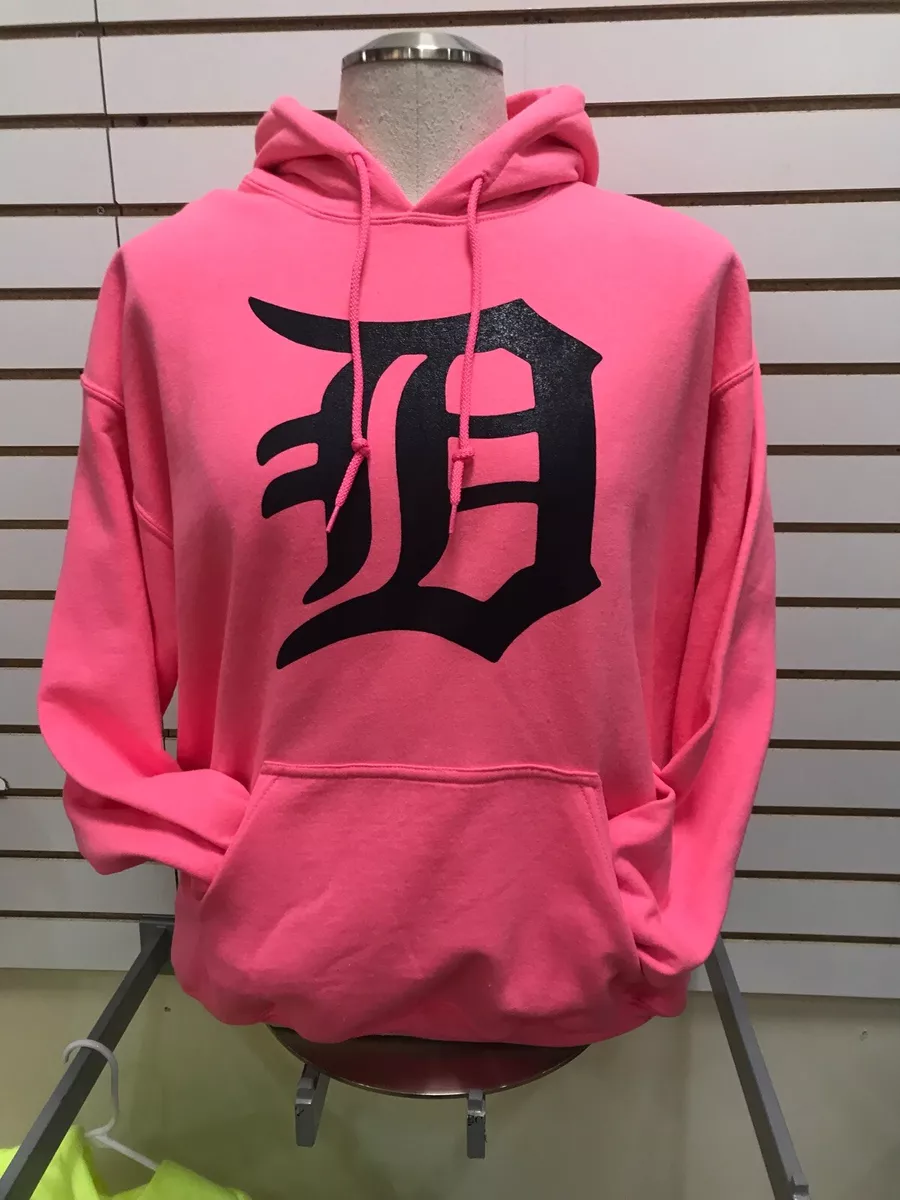 NEW Detroit Tigers Hoodie Sweatshirt S,M,L,XL Old English D Pink Retail $60