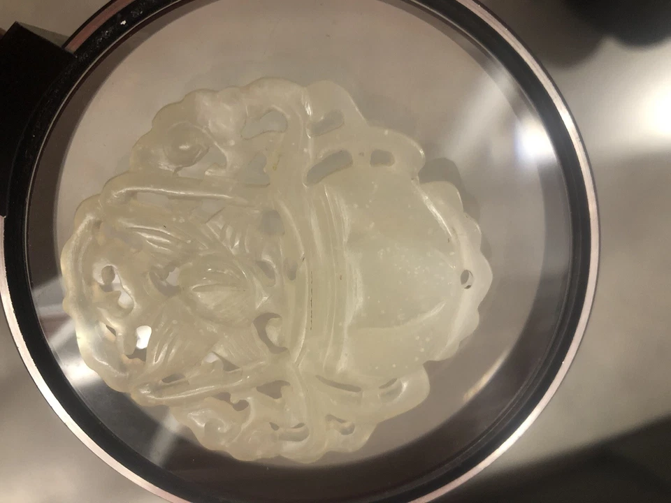 Raro enfeite de pingente de jade branco hetiano chinês antigo muito exclusivo - Imagem 4 de 4