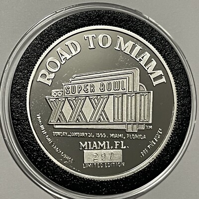 Super Bowl XXXIII Broncos vs Falcons Coin 1 Troy Oz .999 Fine