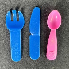 Kids Pretend Play Plastic Silverware Set for Toy Play Kitchen Fork Spoon Knife