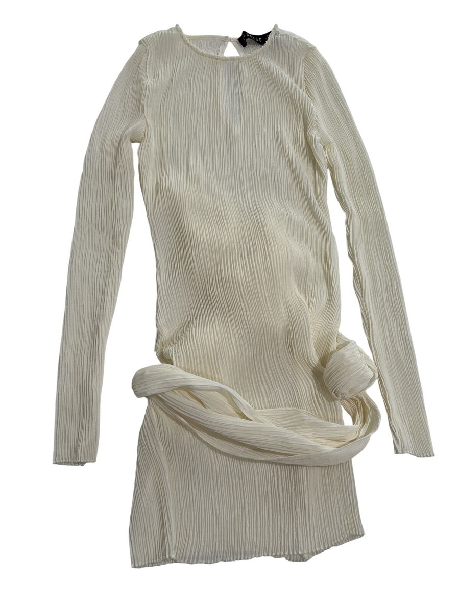 Lioness Long Sleeve Plisse Mini Dress in White | eBay