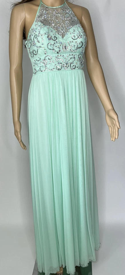 Vestido formal B Darlin graduación regreso a casa novias mucama espuma de mar verde con cuentas corpiño 7/8 Foto 4 de 4