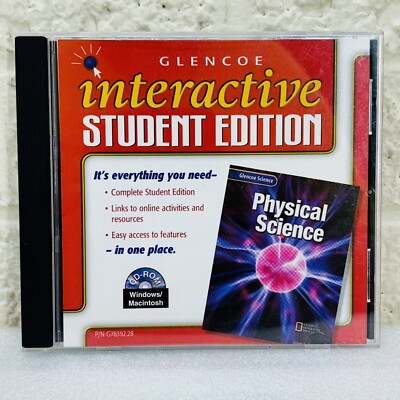 Glencoe McGraw-Hill Physical Science Interactive Student Edition CD-ROM   VGUC 