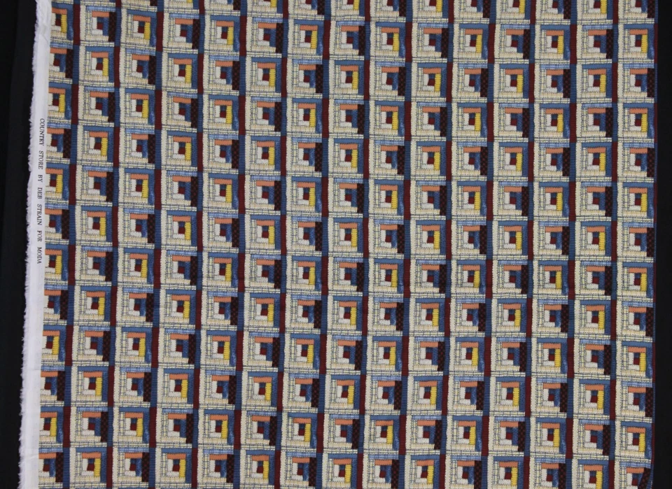 Vtg Moda Fabric Country Store by Deb Strain Quilt Squares Checks Cotton 38x44 - Image 2 of 4