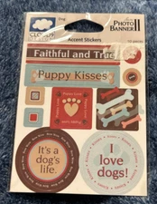 FISKARS CLOUD 9 DESIGN CARDSTOCK STICKERS DOG LIFE THEME PUPPY KISSES