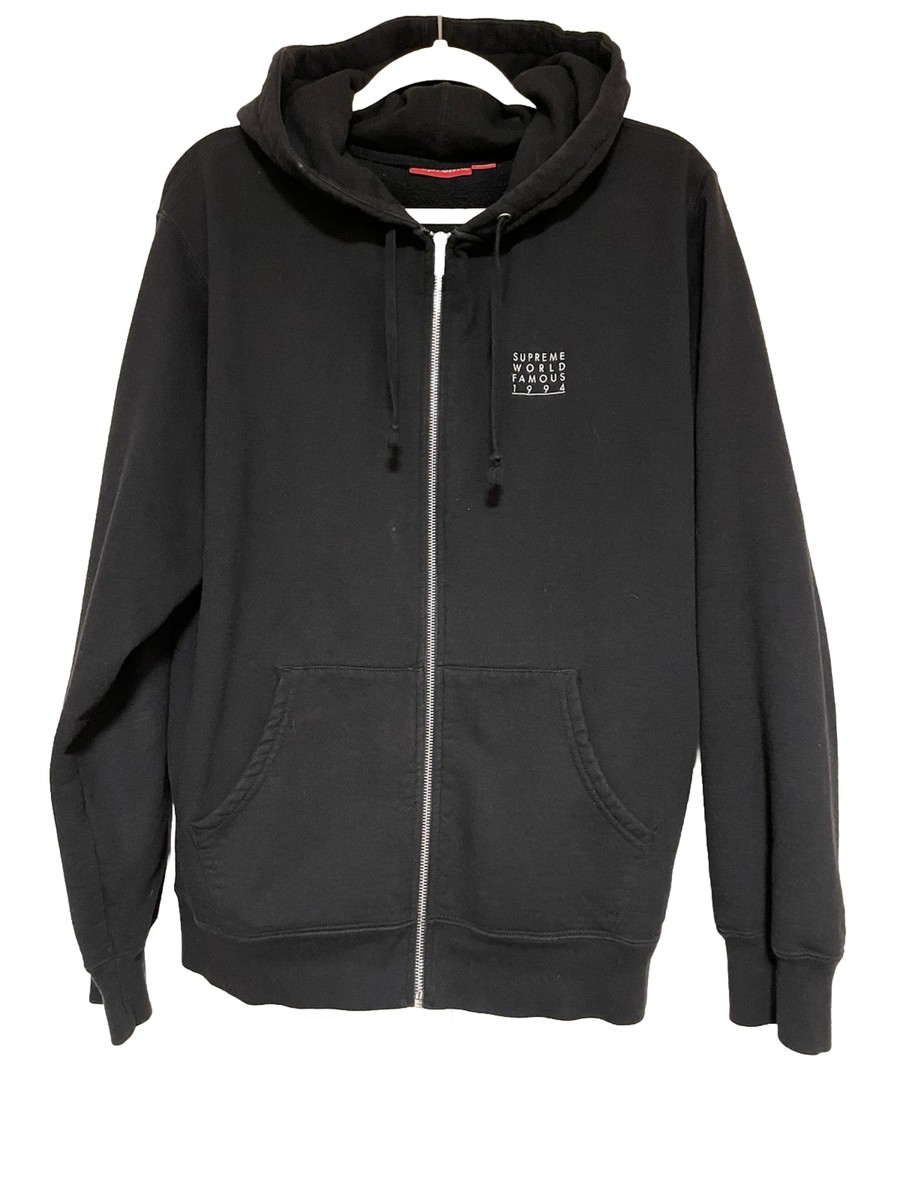 SS18 Supreme World Famous Zip Up Hoodie Black Large | eBay